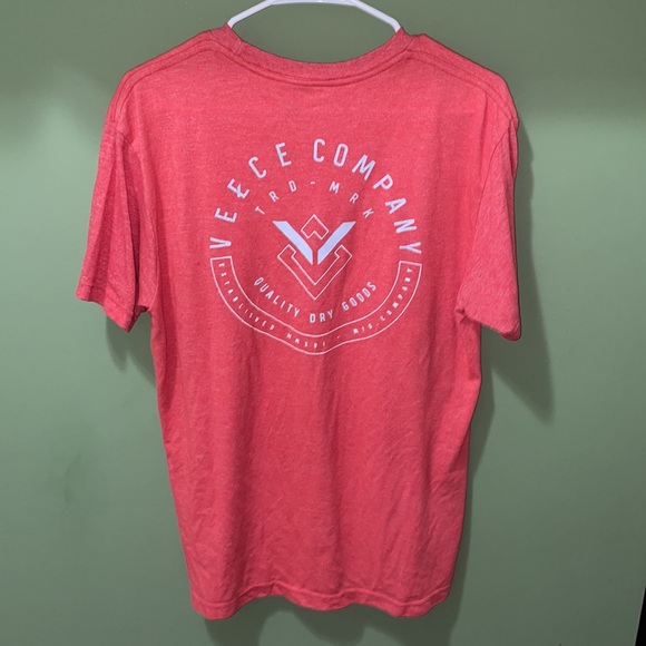 Salmon Orange Large Veece Short-Sleeve Shirt - Picture 2 of 2